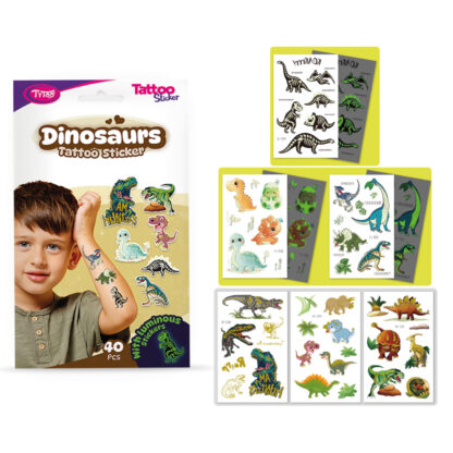Dinoszauruszos tetoválás matrica szett - 40 db / csomag - Image 3