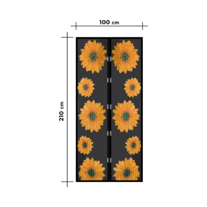 Szúnyogháló függöny ajtóra - mágneses - 100 x 210 cm - napraforgós - Image 4