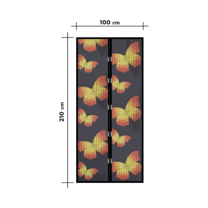 Szúnyogháló függöny ajtóra - mágneses - 100 x 210 cm - pillangós - Image 4
