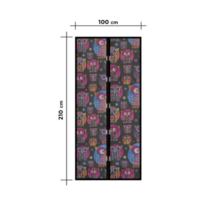 Szúnyogháló függöny ajtóra - mágneses - 100 x 210 cm - baglyos - Image 4
