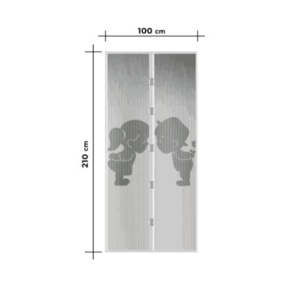 Szúnyogháló függöny ajtóra - mágneses - 100 x 210 cm - Fiú + Lány - Image 4