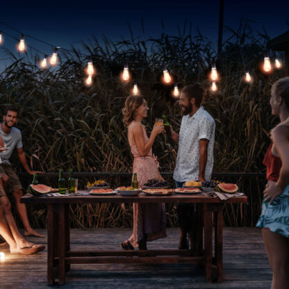 Szolár LED fényfüzér - villanykörte design - 30 LED - 180 cm - Image 4