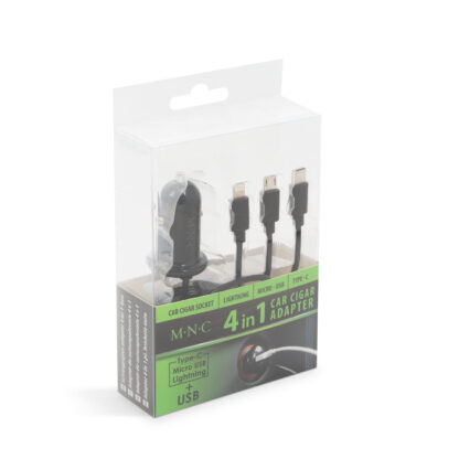 Szivargyújtós adapter 4 az 1-ben + USB - fekete - Image 4
