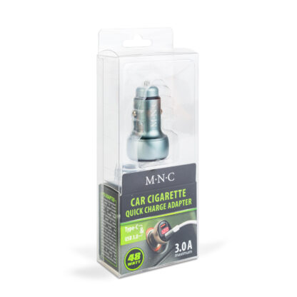 Autós szivargyújtó adapter Type-C PD és USB aljzattal, gyorstöltéssel - feszültségkijelzéssel - 48W - Image 4