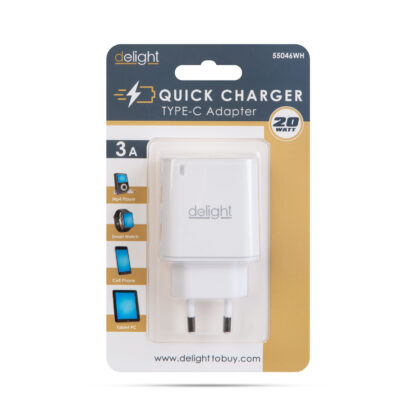 Adapter - Type-C - gyorstöltő, PD20W - fehér - Image 4