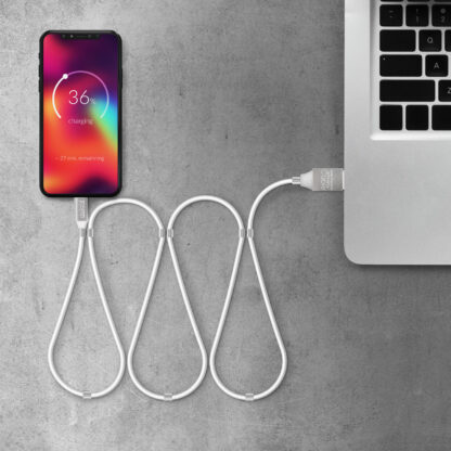 Mágneses adatkábel - MicroUSB - 2A - fehér - Image 4