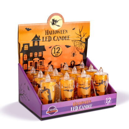 Halloween-i LED gyertya dekoráció - sírkő - narancs LED - 3 x LR1130 - 5 x 5 x 10 cm - Image 4