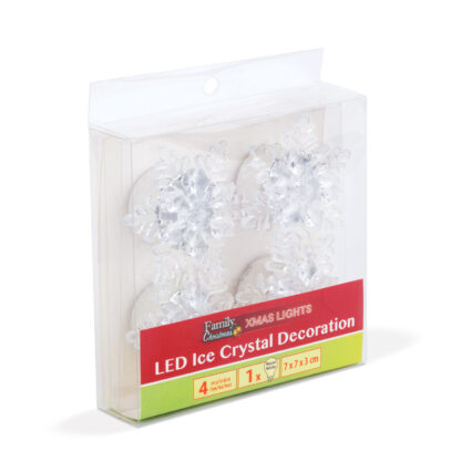 LED-es jégkristály dekoráció - elemes - 4 db / csomag - Image 4