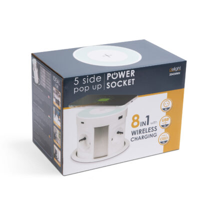 Rejtett elosztó - 4-es + vezeték nélküli töltés + 2xUSB + 2xType-C - fehér - Image 5