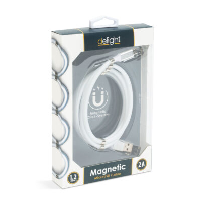 Mágneses adatkábel - MicroUSB - 2A - fehér - Image 5