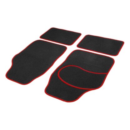 Univerzális textil autószőnyeg szett - 64 x 44 cm / 44 x 29 cm - fekete, piros - Image 5