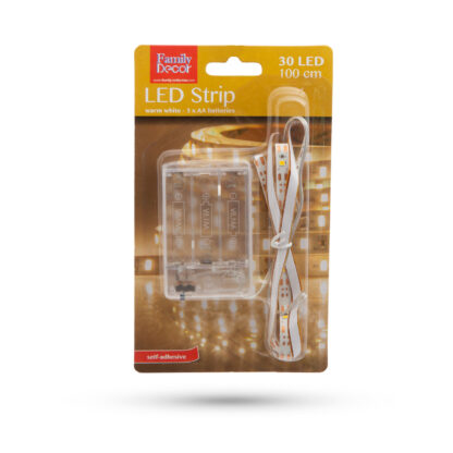 LED szalag - melegfehér - 1 m - 3 x AA elemes - Image 5