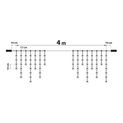 Fényfüggöny - 200 db LED - középfehér - hálózati - IP44 - 4,2 m - 8 program - Image 5