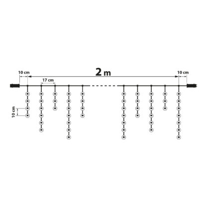 Fényfüggöny - 100 db LED - középfehér - hálózati - IP44 - 2,2 m - 8 program - Image 5