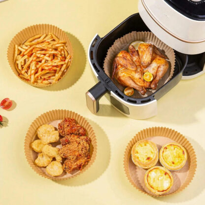Air fryer sütőpapír - olaj nélküli sütőhöz - kör - 20 cm - 50 db / csomag - Image 5