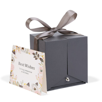 Örökrózsa nyitható díszdobozban nyaklánccal - 10,2 x 9,8 x 11 cm - fekete - Image 5