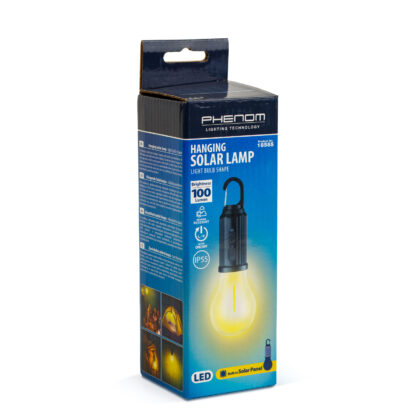 Akasztható szolár lámpa - villanykörte alakú - USB-C - 100 lumen - 400 mAh - Image 6