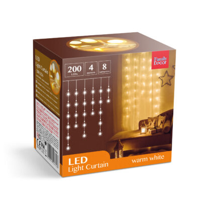 Fényfüggöny - 200 db LED - melegfehér - hálózati - IP44 - 4,2 m - 8 program - Image 6