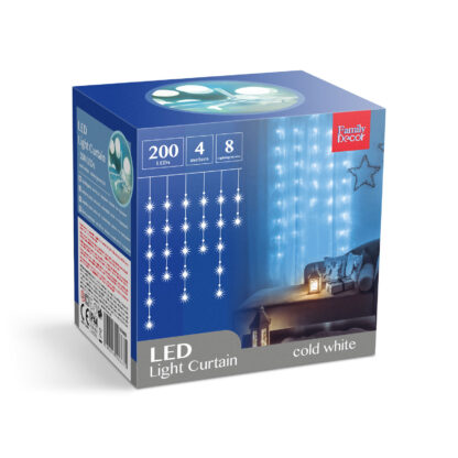Fényfüggöny - 200 db LED - hidegfehér - hálózati - IP44 - 4,2 m - 8 program - Image 6