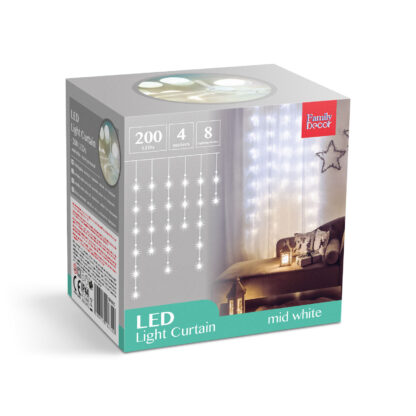 Fényfüggöny - 200 db LED - középfehér - hálózati - IP44 - 4,2 m - 8 program - Image 6