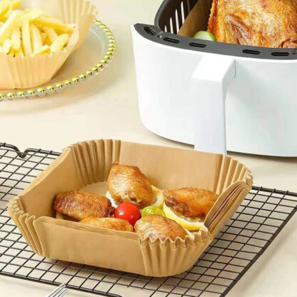 Air fryer sütőpapír - olaj nélküli sütőhöz - négyzet - 20 cm - 50 db / csomag - Image 6