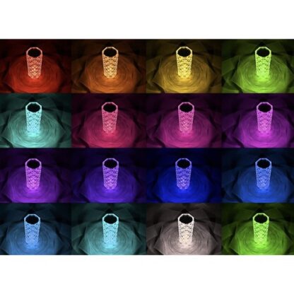 Rózsa hatású RGB LED-es lámpa - akkumulátoros - akril - USB - Image 6
