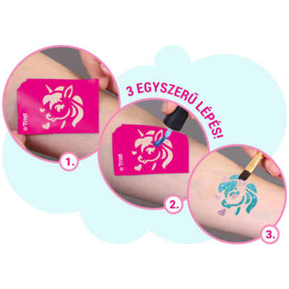 Lovak és unikornisok csillámtetoválás szett - Image 6