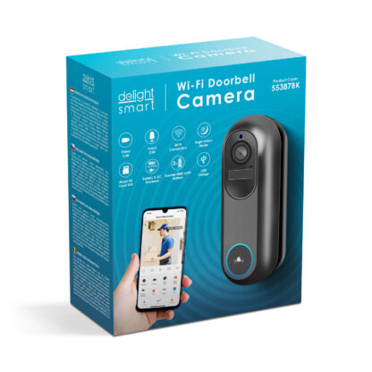 Smart Wi-Fi-s videó kaputelefon - akkumulátoros, 12V - MicroSD, FHD, PIR - fekete - Image 7