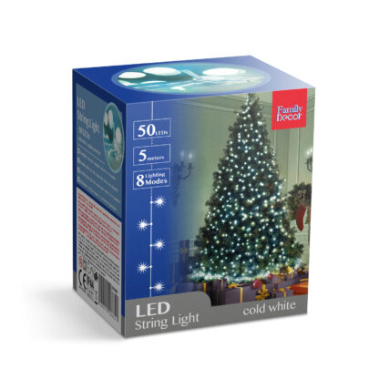 Fényfüzér - 50 db LED - hidegfehér - hálózati - 5 m - 8 program - Image 7