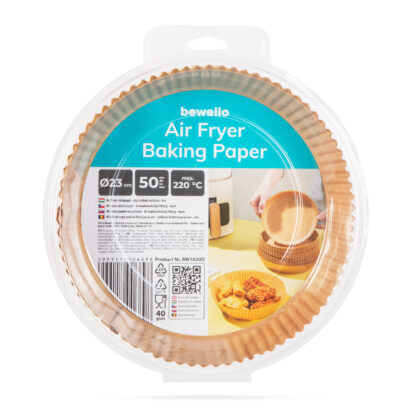 Air fryer sütőpapír - olaj nélküli sütőhöz - kör - 23 cm - 50 db / csomag - Image 8